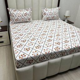 Pure Decor White Floral Printed350 TC Microfiber Queen Bedsheet Set-2.28 m x 2.54 m-image-16