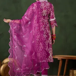 Sangria Printed & Embroidered Kurta & Trousers with Dupatta image 3