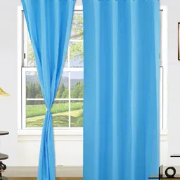 Dekor World Blue Set of 2 Window Curtain-13