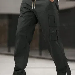 R.Code by The Roadster Life Co. Men Regular Fit High Rise Cotton Cargo Trousers-image-82