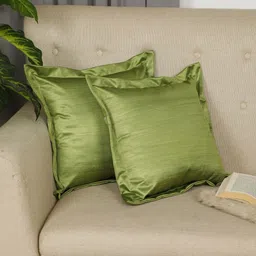 THE CONVERSION Green Set of 2 Square Cushion Covers-0