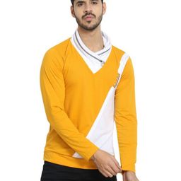 Black Collection Men Colourblocked V-Neck T-shirt-image-39