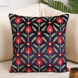 NISRAG HOME Navy Blue & Green Floral Velvet Square Cushion Covers-picture-29