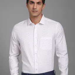 Louis Philippe Abstract Printed Spread Collar Slim Fit Formal Cotton Shirt-image-55