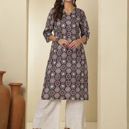 Anouk Rustic Women Ethnic Motifs Printed Festive Cotton A-Line Kurtas-picture-32