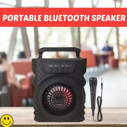 Clairbell 301(PORTABLE WIRELESS BLUETOOTH SPEAKER) Crystal Clear SoundWith Karaoke MicR154 5 W Bluetooth Laptop/Desktop Speaker-image-91