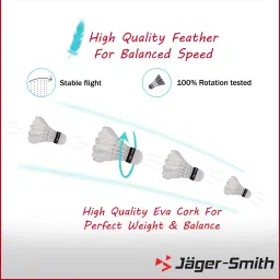 jager-smith PB-2000 Combo & Featherlite 2 Shuttle Badminton Kit image 3