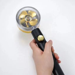 - 360 Turbo Fan High Pressure Hand Shower BLACK - GOLD For Bathroom Handheld-picture-7