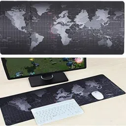 ULTRABYTES Pad with Nonslip Water Resistant Rubber Base Thick, Comfy, Foldable Mat for Desktop, Laptop, Keyboard & Smooth Operating Experience | 90 X 40 cm | Black Mousepad image 5