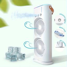 keekos Water Cooling Fan Air Conditioner with Remote Control Room Spray Humidifier with 1 Year Warranty 40 mm Table Fan-picture-2