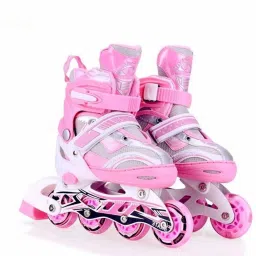 Adjustable Inline Roller Skates-PU Wheel Aluminium-Alloy LED Light With Brake In-line Skates - Size 34-39 Euro-image-36