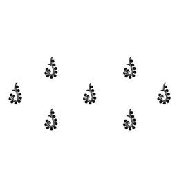 Comet Busters 7 Pcs Embellished Reusable Designer Bindis - Black & Silver-Toned image 2