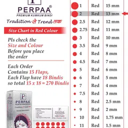 PERPAA Red Velvet Kumkum Bindi Box with 15 Flaps - Size 2 image 3