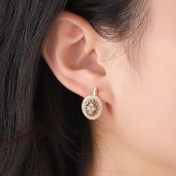 Shining Diva Fashion 18K Rose Gold-Plated Cooper Zircon Stud Earrings-40