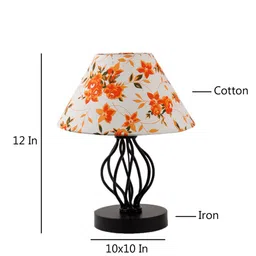 Devansh Multicoloured Printed Cotton Table Lamp With Iron Base image 4