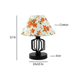 Devansh Multicoloured Printed Cotton Table Lamp With Iron Base image 4