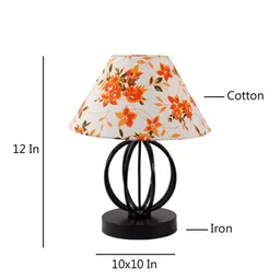 Devansh Multicoloured Printed Cotton Table Lamp With Iron Base image 3