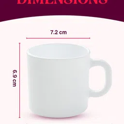 Larah by BOROSIL Ruby Pixel White & Red 6 Pieces Printed Opalware Glossy Mugs 180 ml Each image 4
