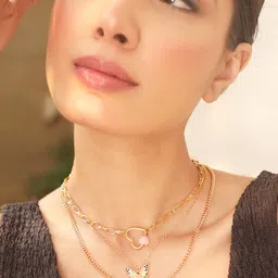 Rubans Voguish Gold-Plated Layered Necklace-38