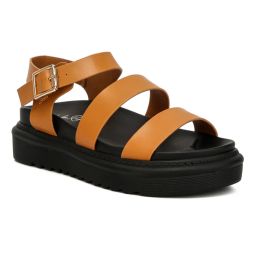 London Rag Brown Pin Buckle Espadrille Platform Sandals-picture-32