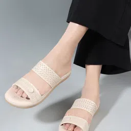 Mast & Harbour Textured Open Toe Flats-picture-22