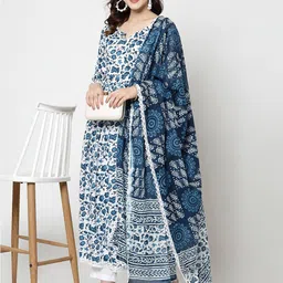 KALINI  Floral Printed Kurta With Trouser & Dupatta image 2