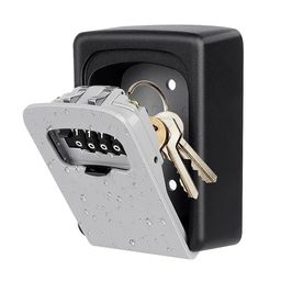 latiq mart Key Lock Box For Outside Realtor Wall Mounted Metal 4-Digit Resettable Code Lockbox for Combination Key Hiders to Hide a Key Safe Storage image 1