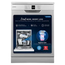 Crompton Voila 14 Place Settings Free Standing Dishwasher with Steam Wash (Dark Silver)-image-64