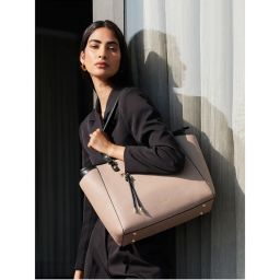 MIRAGGIO Abby Beige 14 Inches Laptop Tote Bag Shoulder Bag For Office-picture-23