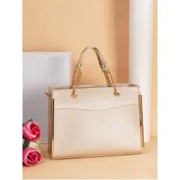 Fabbhue Women's Gold Solid Handheld Handbag-picture-36