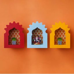 eCraftIndia Wall Hanging Temple Pooja Mandir God Stand Shelf for Storage and Idols-image-6