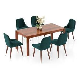 urban ladder Atlas Solid Wood 6 Seater Dining Table With Rickman Lounge Chairs-picture-43