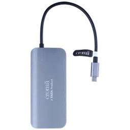 Croma USB 3.0 Type C to USB 3.0 Type C, USB 3.0 Type A, RJ45, HDMI Type A Multi-Port Hub (5 Gbps Data Transfer Rate, Grey)-18