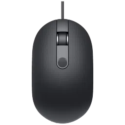 DELL MS819 Wired Optical Mouse with Fingerprint Reader (1000 DPI, Arc Shaped, Black) image 1