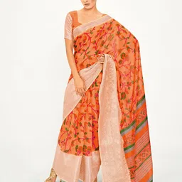 Mitera Floral Chanderi Saree-picture-57