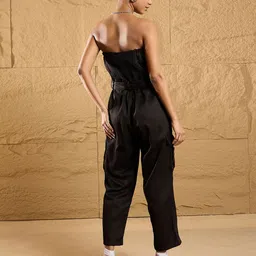 SASSAFRAS Off-Shoulder Basic Jumpsuit image 4