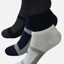 StyFun Men Pack Of 3 Patterned Moisture-Wicking Ankle Length Socks-77