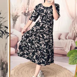 VenderVilla Abstract Print A-Line Tiered Midi Dress-picture-10