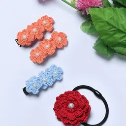 FUNKRAFTS Girls Set of 4 Embellished Hair Accessory Set-image-82