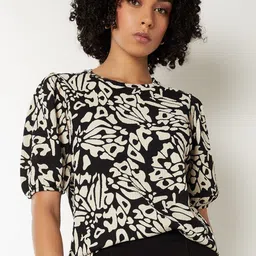 max Women Printed Puff Sleeve Top-picture-8