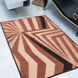 MODEFE Brown Abstract Anti-Skid Nylon Carpet-26
