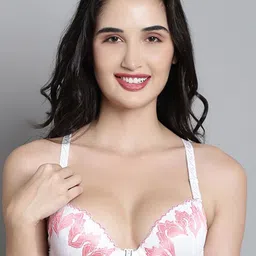 MAKCLAN Floral Printed Medium Coverage Underwired Lightly Padded Bra-5