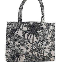 Donicy Floral Printed Structured Tote Jute Bag-image-57