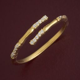 Kushal's Fashion Jewellery 92.5 Sterling Silver Gold-Plated CZ Studded Finger Ring-image-22