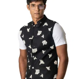 VIVEK KARUNAKARAN Men Printed Nehru Jackets image 3