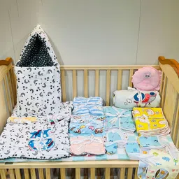 Fareto Infants Set Of 60 Printed Cotton Baby Apparel Gift Set-picture-5