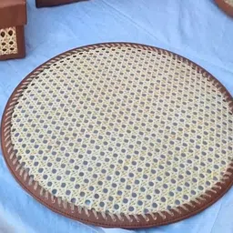 SMITAM LIFESTYLE 4-Pcs Brown Round Rattan Table Mats-image-59