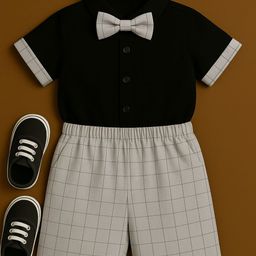 FABMYTRA Boys Pure Cotton Short Sleeves Shirt With Shorts-image-74