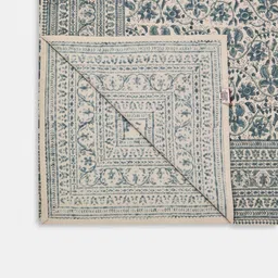 Fabindia Blue Floral Printed Cotton 4-Seater Table Cover-50