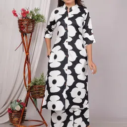 clothonus Ethnic Motifs Printed Mandarin Collar Straight Kurta With Palazzo-22